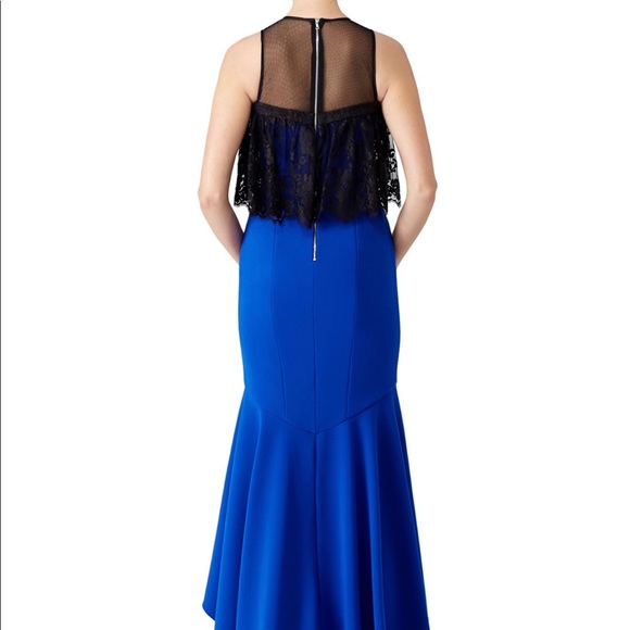 Theia Cobalt High Low Ruffle Gown RRP $995 - Picture 3 of 4